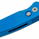 Pro-Tech Runt 5, Reverse Tanto, Stonewash CPM-20CV, Textured Blue Aluminum, Automatic - R5205Blue 