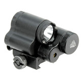 Leapers UTG LT-ELP28R, Sub-compact LED Light and Aiming Adjustable Red Laser, Black Anodized - 4712274526020 