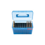 MTM Molded Products MTM H50RL24, Deluxe Handled Ammo Case, 50 Rd, Large Rifle, Clear Blue - 026057202242 