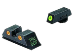 Meprolight Tru-Dot Sight Set, Green Tritium Front/Orange Tritium Rear, Fits Glock 10mm/.45 ACP, Black - 840103135281 