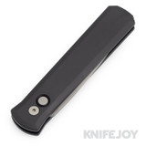 Pro-Tech Godfather Auto, 4" Bead Blasted Blade, Black Handle, Plain Edge - 920 