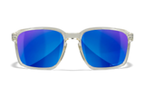 Wiley X Alfa Sunglasses, Blue Mirror Lens, Gloss Clear Crystal Frame - 712316006835 