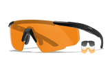 Wiley X Saber Advanced, Smoke Gray/Clear/Light Rust Lens, Matte Black Frame - 712316003131 