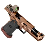 Taran Tactical Innovations Sand Viper w/ Trijicon SRO, 9mm, 5.00" Compensated Barrel, 20 RDs, Phantom Grip, Coyote Bronze Finish - 6141165 
