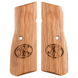 FN High Power Oak Grips, Smooth Wood, FN Logo Engraved - 845737014759 