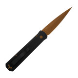 Pro-Tech Godfather Auto, 4.00" Blade, 154CM, Tan PVD, Black Aluminum Handle - 5308017 