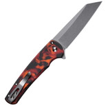 Pro-Tech Malibu, 3.25" CPM MagnaCut Reverse Tanto Blade, Button Lock Flipper, Del Fuego Custom Anodized Finish - 115764817501 