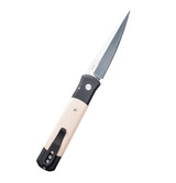 Pro-Tech Godfather Tuxedo, 154CM Spear Point Blade, Push Button Automatic, Satin Finish - 116371137822 