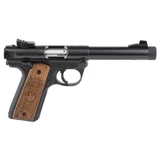 Ruger Mark IV 22/45, .22 LR, 5.50" Threaded Barrel, 10 RDs, Walnut Grips, Black - RUG40192E 