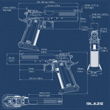 Bul Armory Blaze, 9MM, 5.00" Bull Barrel, 22 RDs, Link Trigger System, Silver Finish - 120971539085 