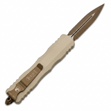 Microtech Dirac Delta D/E, 3.79" Burnt Bronze Dagger Blade, M390MK Steel, Champagne - 810222580972 