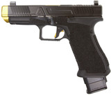 Agency Arms Glock 45 NOC, 9MM, 4.50" Compensated Island Barrel, Black/Gold - 244252627282 