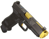 Agency Arms Glock 45 NOC, 9MM, 4.50" Compensated Island Barrel, Black/Gold 