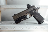 Nighthawk Custom Sandhawk Comp w/ 2.5 MOA Trijicon SRO, 9MM, 5.00" Compensated Barrel, 17 Rds, DLC Black 