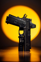 Nighthawk Custom Sandhawk Comp w/ 2.5 MOA Trijicon SRO, 9MM, 5.00" Compensated Barrel, 17 Rds, DLC Black 