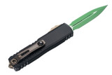 Microtech UTX-85 Gen IV, Double Edge Jedi Master Green Blade, Bronze Hardware, Black Handle - 810222580965 