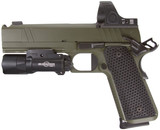 Nighthawk Custom Single Stack Sandhawk w/ Trijicon SRO 2.5 MOA, 9MM, 5.00" Compensated Barrel, 10 RDs, Green Cerakote - 131704257114 
