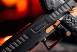 Jacob Grey NOX 9, 9MM, 5.00" Ported/Compensated Barrel, 17 RDs, DLC Black/Copper Canyon 