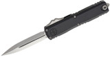 Microtech UTX-70 Gen IV, Double Edge Stonewash Standard Blade, Black Handle - 810222580255 