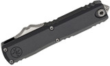 Microtech UTX-70 Gen IV, Double Edge Stonewash Standard Blade, Black Handle - 810222580255 