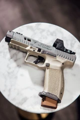 Canik TTI Combat "Suga Bear", 9mm, 4.60" Ported Barrel, 18, Grey / Tan 