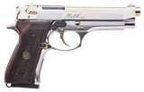 Derya Melik, 9mm, 4.90" Barrel, 15 RDs, Polished Nickel / Gold TiN - 850067243649 