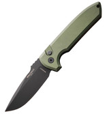 Pro-Tech Rockeye, 3.38" DLC Black MagnaCut Drop Point Blade, Green - 130930986218 