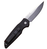 Pro-Tech TR-3 X1 Tactical Response 3, 3.5" Stonewash 154-CM Spear Point Blade, 6061 Aluminum Fish Scale Black Handle - 130517923421 