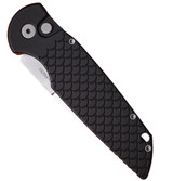 Pro-Tech TR-3 X1 Tactical Response 3, 3.5" Stonewash 154-CM Spear Point Blade, 6061 Aluminum Fish Scale Black Handle - 130517923421 