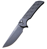 Pro-Tech Mordax MX106 NEXUS, 3.5" DLC Black MagnaCut Drop Point Blade, NEXUS Textured Black Handle, Black - 131074103974 