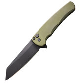 Pro-Tech Malibu 5403, 3.25" DLC Black MagnaCut Reverse Tanto Blade, Green - 130774998651 