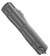 Microtech Ultratech EX-ZBP Hellhound, OTF Automatic Knife, 3.50" M390MK Hellhound Tanto Blade, Apocalyptic/Natural Clear Finish - 841768199151 