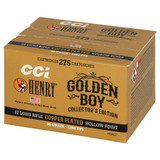 CCI Henry Golden Boy Edition, .22 LR, 36gr Copper Plated Hollow Point, 275 Rounds 