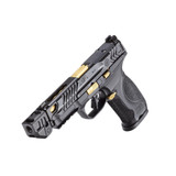 Smith & Wesson M&P9 M2.0 Metal Performance Center, 9MM, 4.87" Compensated Barrel, 23 RDs, Black/Gold PVD 