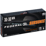 Federal Fusion Subsonic, 30-30 Win, 170 Grain, Bonded Soft Point, 1000 FPS, 20 RDs 