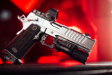 Bul Armory TAC COMP w/ Trijicon SRO 2.5 MOA Green Dot & SureFire Light, 9MM, 5.00" Ported Compensated Barrel, 20 Rds, Silver 
