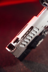 Bul Armory TAC COMP w/ Trijicon SRO 2.5 MOA Green Dot & SureFire Light, 9MM, 5.00" Ported Compensated Barrel, 20 Rds, Silver 