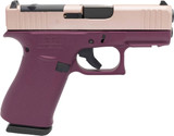 Glock 43X MOS, 9mm, 3.41" Barrel, 10 Rds, Black Cherry / Rose Gold Cerakote 