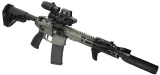 Mustang Armament Chesty Series w/ EOTech EXPS2-0 & 3X Magnifier, 5.56 NATO, 11.50" Barrel, 30 RDs, Grey & Black Battleworn 