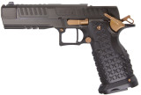 Jacob Grey NOX-9, 9MM, 5.00" Ported/Compensated Barrel, 17 RDs, Soft Case, DLC Black/Copper Canyon 