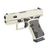 Glock 43X, 9mm, 3.41" Ported Barrel, 15 RDs, Banshee, Black and Tan 