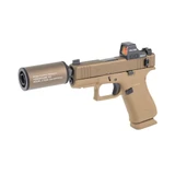 Glock 43X w/ Holosun 407K, 9mm, 3.92" Threaded Barrel, 15 RDs, Flat Dark Earth 