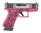 Glock 43X MOS, 9mm, 3.41" Barrel, 15 RDs, Pink Rose Engraved 