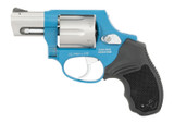 Taurus 856 Ultra-Lite, 38 SPECIAL +P, 2.00" Barrel, 6 Rds, Matte Stainless/Sky Blue Cerakote 