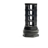 HUXWRX QD Muzzle Brake, 338, M18x1 Threads, Titanium, Black 
