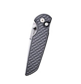 Pro-Tech TR-3 Integrity Thumbstud Manual, 3.5" Stonewash MagnaCut Blade, Relic Textured Aluminum Handle, Wide Deep Carry Clip, Black 