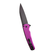 Pro-Tech Malibu 5303 Button Lock Flipper, CPM-MagnaCut Wharncliffe Blade, 3.25" Blade, DLC Black/Purple 
