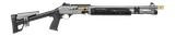 Panzer Arms M4 Speed Pro, 12 Gauge, 18.50" Ported Barrel, 5 RDs, Threaded Barrel, Gray With Gold Titanium Accents 