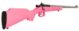Crickett KSA2221, .22 LR, 16.12" Barrel, 1 RDs, Stainless Steel Barrel/Blued Receiver, Pink Synthetic Stock, Stainless / Pink 