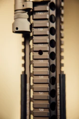 Daniel Defense TYR M4A1 RIS III w/ EOTech EXPS3 & G33 Magnifier, 5.56, 14.5" Barrel, 12 Gauge KTMS 12 Underbarrel Shotgun, EOTech OGL Laser, SureFire M640DFT Scout Light, Tan 
